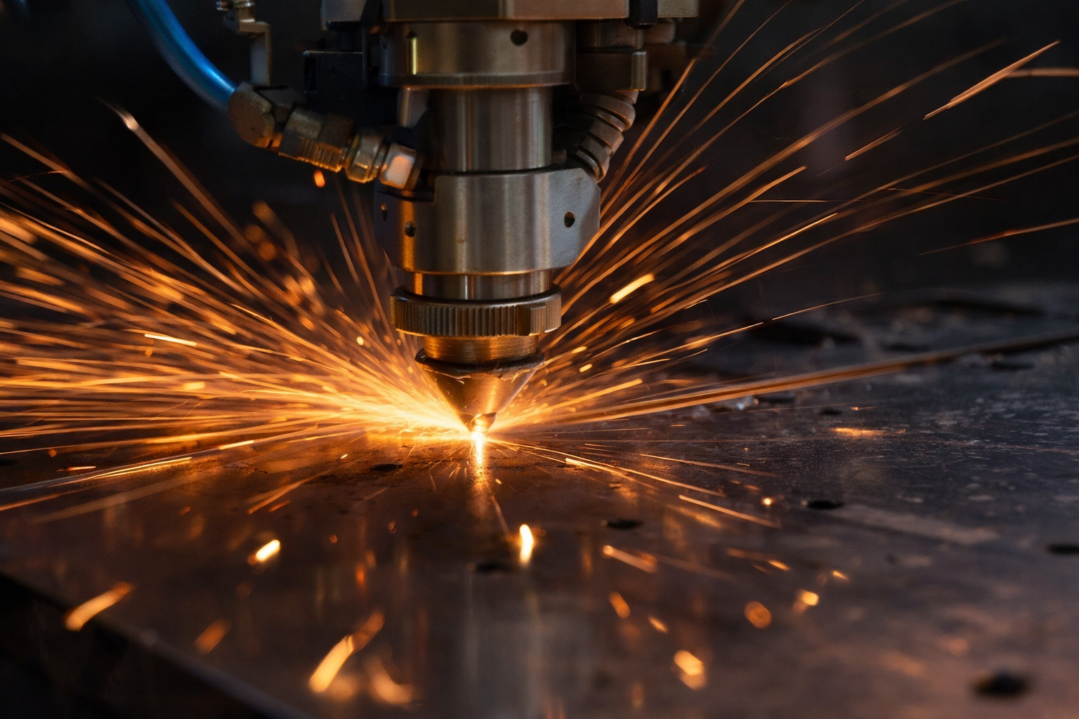 Laser-cutting-service-accord-engineering Close up of laser cutting machine in action at accord engenieering